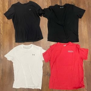 Lot of 4 Under Armour Loose-Fit T-shirts Black/White/Red Men’s Sz XL